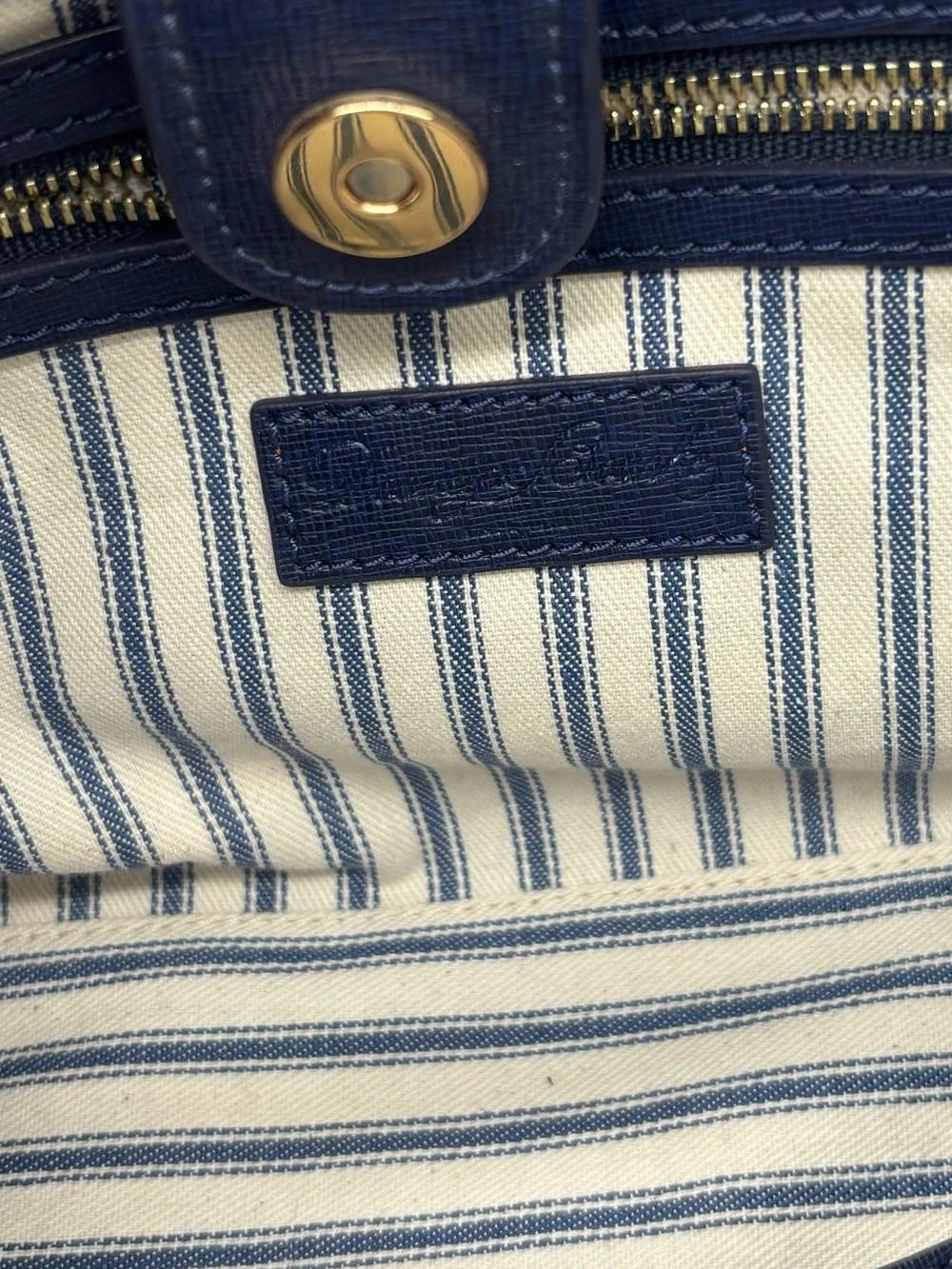Dooney & Bourke Navy Leather Satchel with Wallet